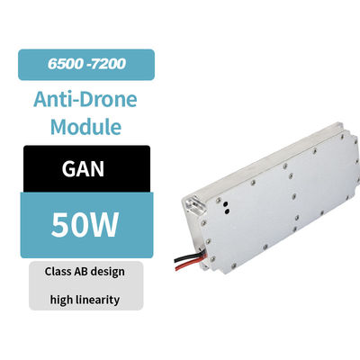 وحدة تضخيم GaN RF ذات الطاقة العالية 6500-7200MHz مع 50W من الطاقة الخارجة والتردد القابل للتخصيص لتطبيقات مكافحة الطائرات بدون طيار