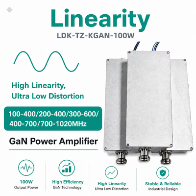 Ladasky 100W 50dBm GaN مكبر الطاقة 100-1020MHz وحدة مكبر RF مع مصدر إشارة مدمج لأنظمة مكافحة الطائرات بدون طيار