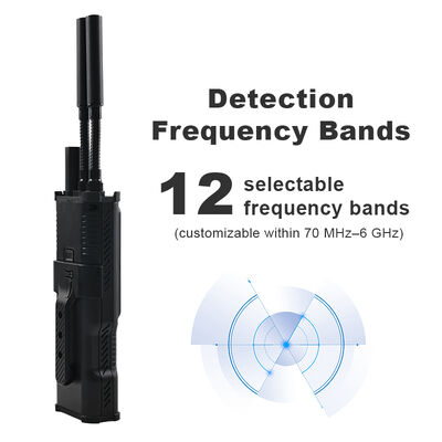 شراء كاشف محمول بدون طيار مع طيف كامل 70 ميجاهرتز - 6 جيجاهرتز، نطاق كشف 1.5 - 2 كم، و12 نطاقًا محددًا مسبقًا للطائرات بدون طيار الصناعية وFPV تصنيع عبر الإنترنت