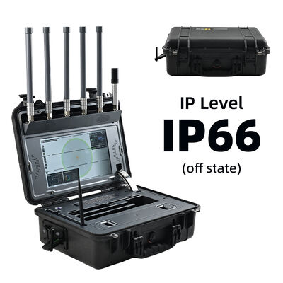 5KM 100-6000MHz منصة مراقبة إشارات الطائرات بدون طيار المتكاملة ومحاكاة الملاحة